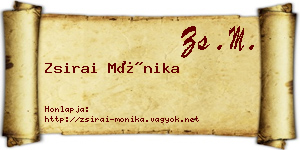 Zsirai Mónika névjegykártya